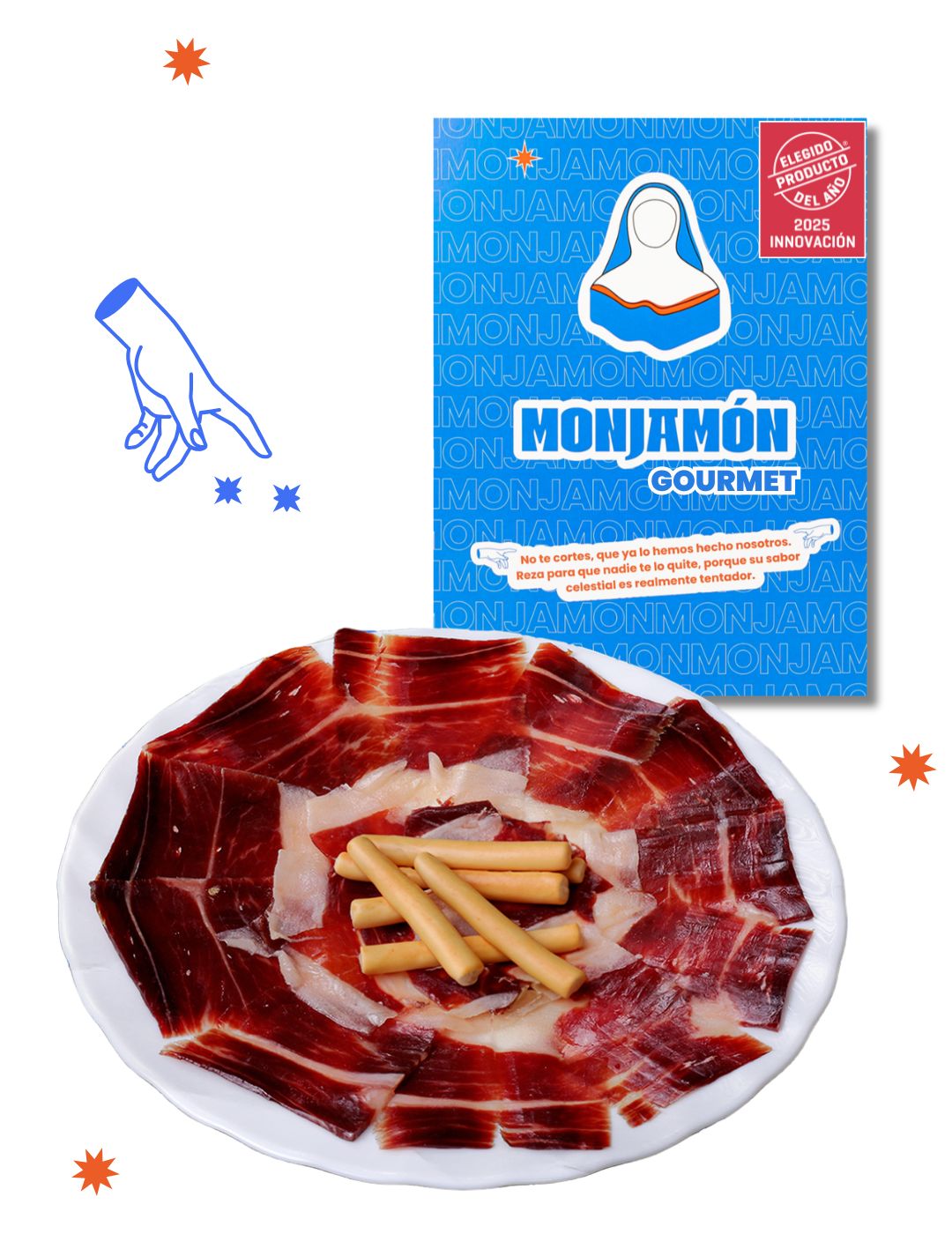 Cajita con Sobres cortados a mano a cuchillo de Jamón