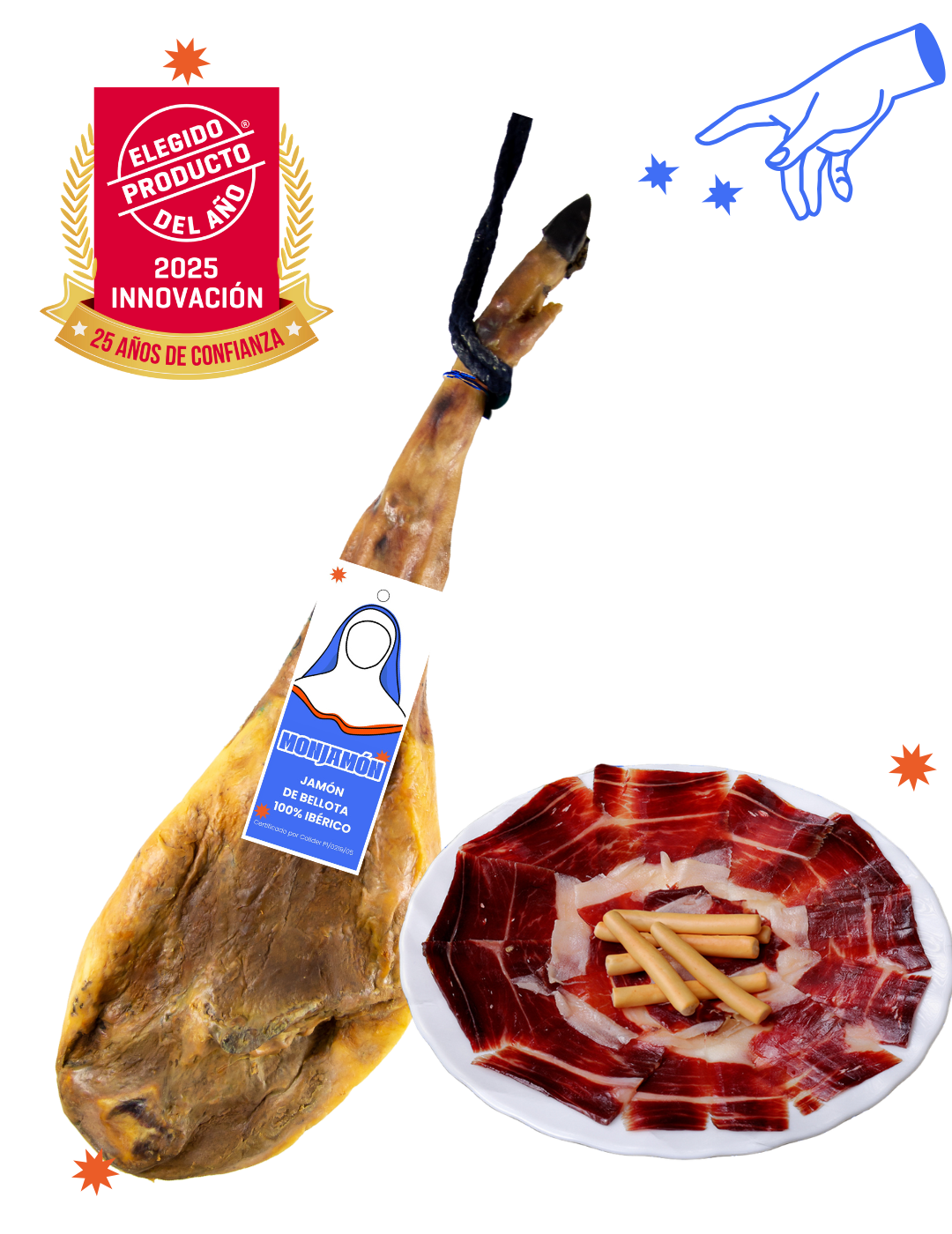 Monjamón - Elegido producto del año - Jamón de Bellota 100% Ibérico  Pata Negra - Loncheado a Cuchillo