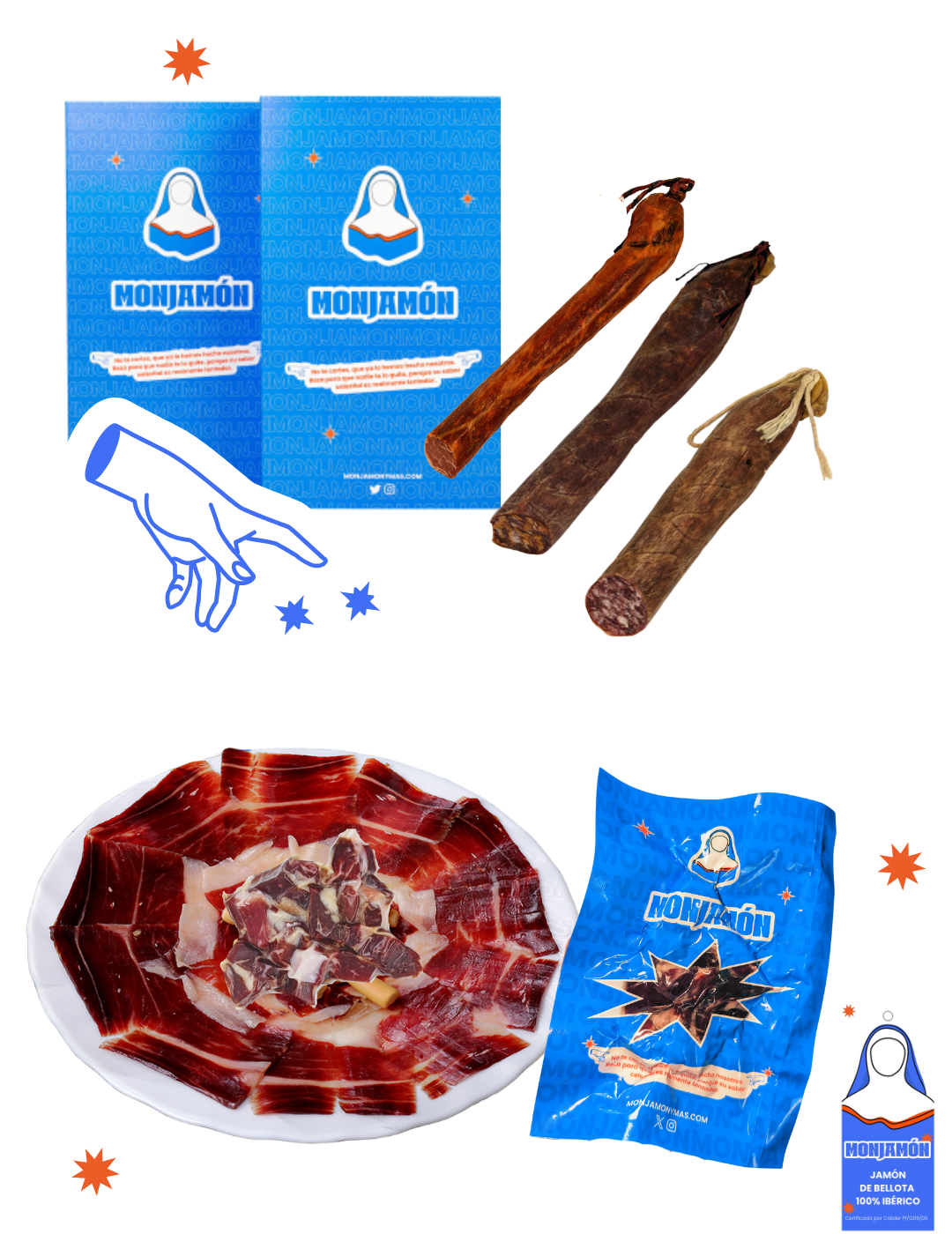 (Don't cut yourself off pack) - THE CHOSEN ONES - PRODUCT OF THE YEAR - 100% Iberian Acorn-fed Ham + Sausage