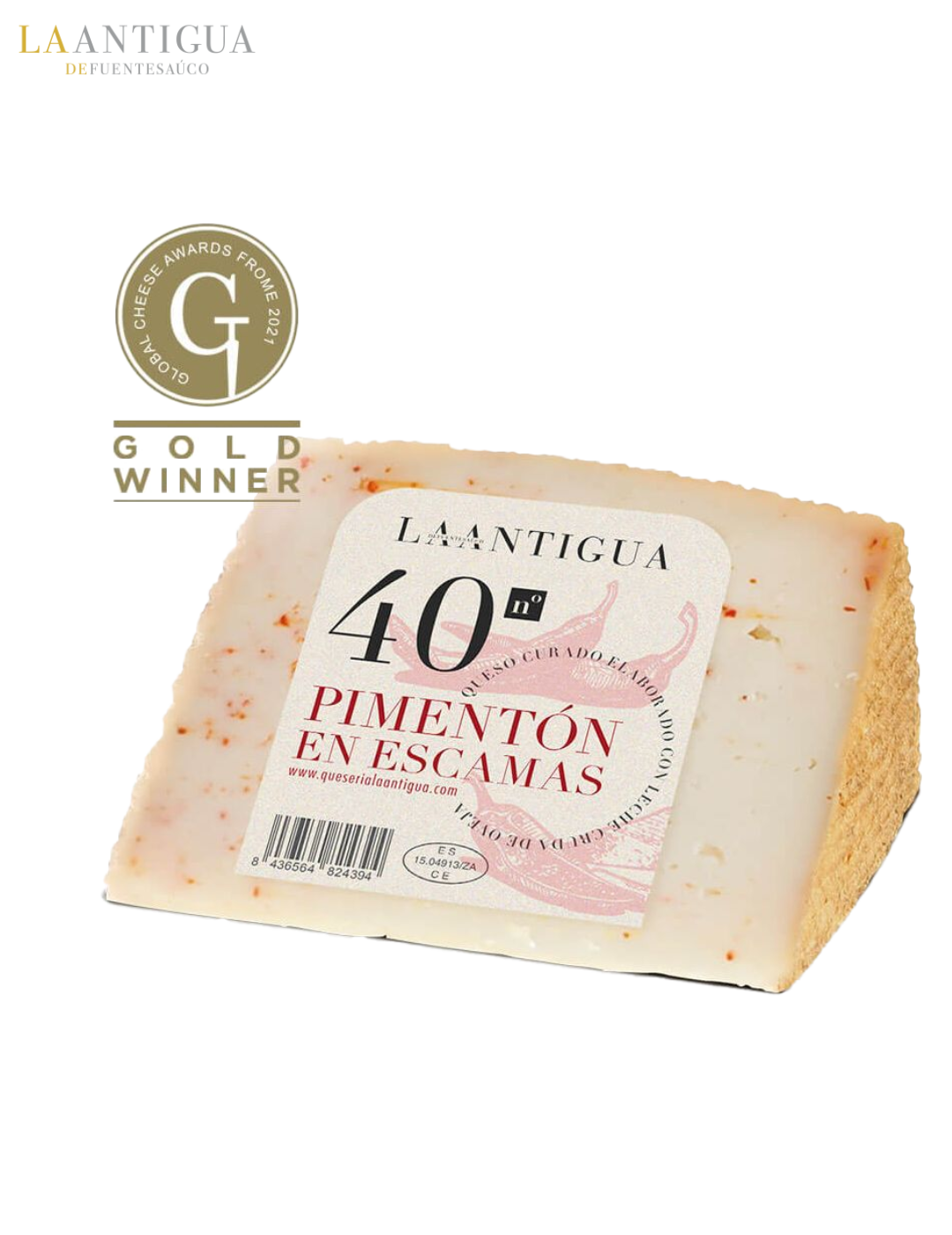 Cured sheep cheese with paprika flakes - 250 gram wedge 